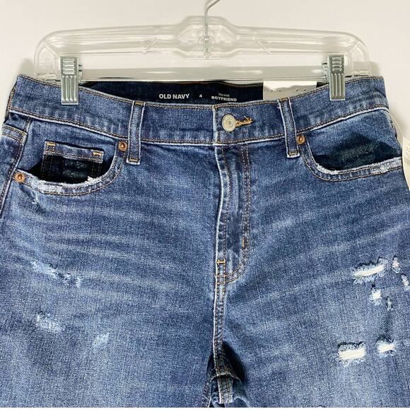 Old Navy Womens Mid Rise Boyfriend Cutoff Jeans Straight Leg SZ 4 Distressed NWT - Picture 8 of 10